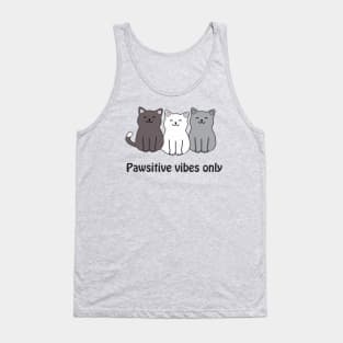 Pawsitive vibes only - cute happy cats Tank Top
